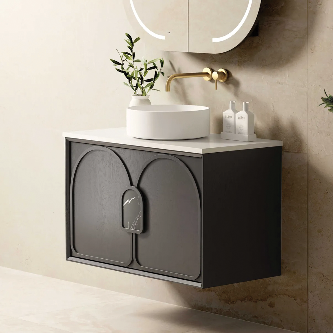 Otti - 890wx550hx460d Laguna 900mm Black Oak Mark II Wall Hung Vanity (Cabinet Only)
