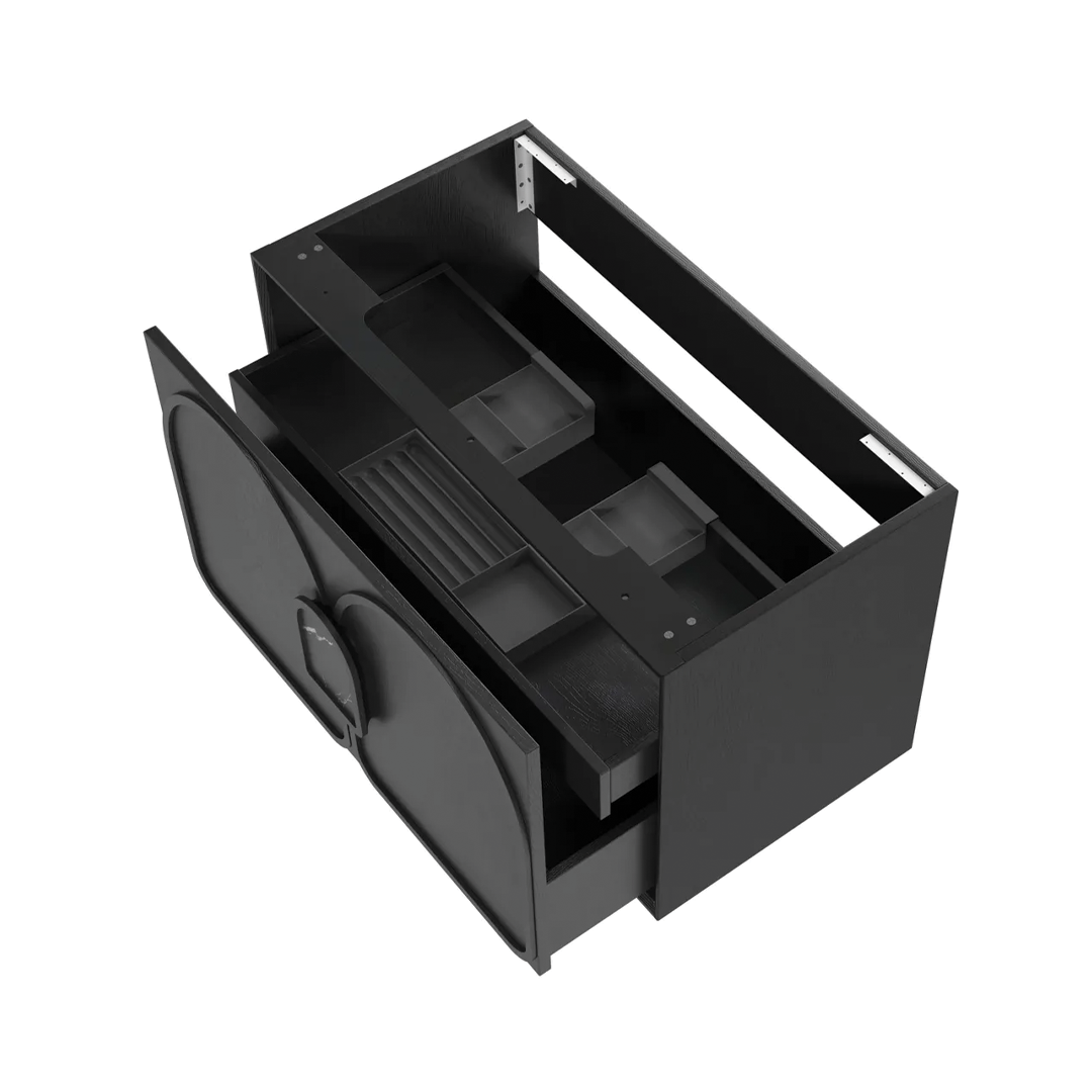 Otti - 890wx550hx460d Laguna 900mm Black Oak Mark II Wall Hung Vanity (Cabinet Only)