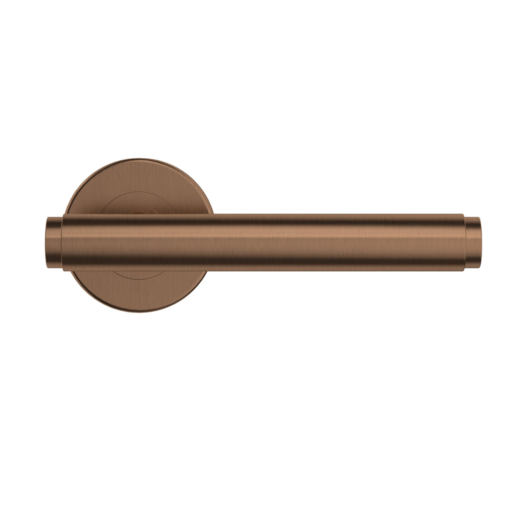 Öppen Brushed Lever Door Handle passage - PVD Lustre Bronze (SKU: MDH2-PA-PVDBZ) by Meir