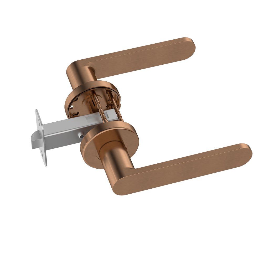 Curvaé Flat Lever Door Handle - passage - PVD Lustre Bronze (SKU: MDH3-PA-PVDBZ) by Meir