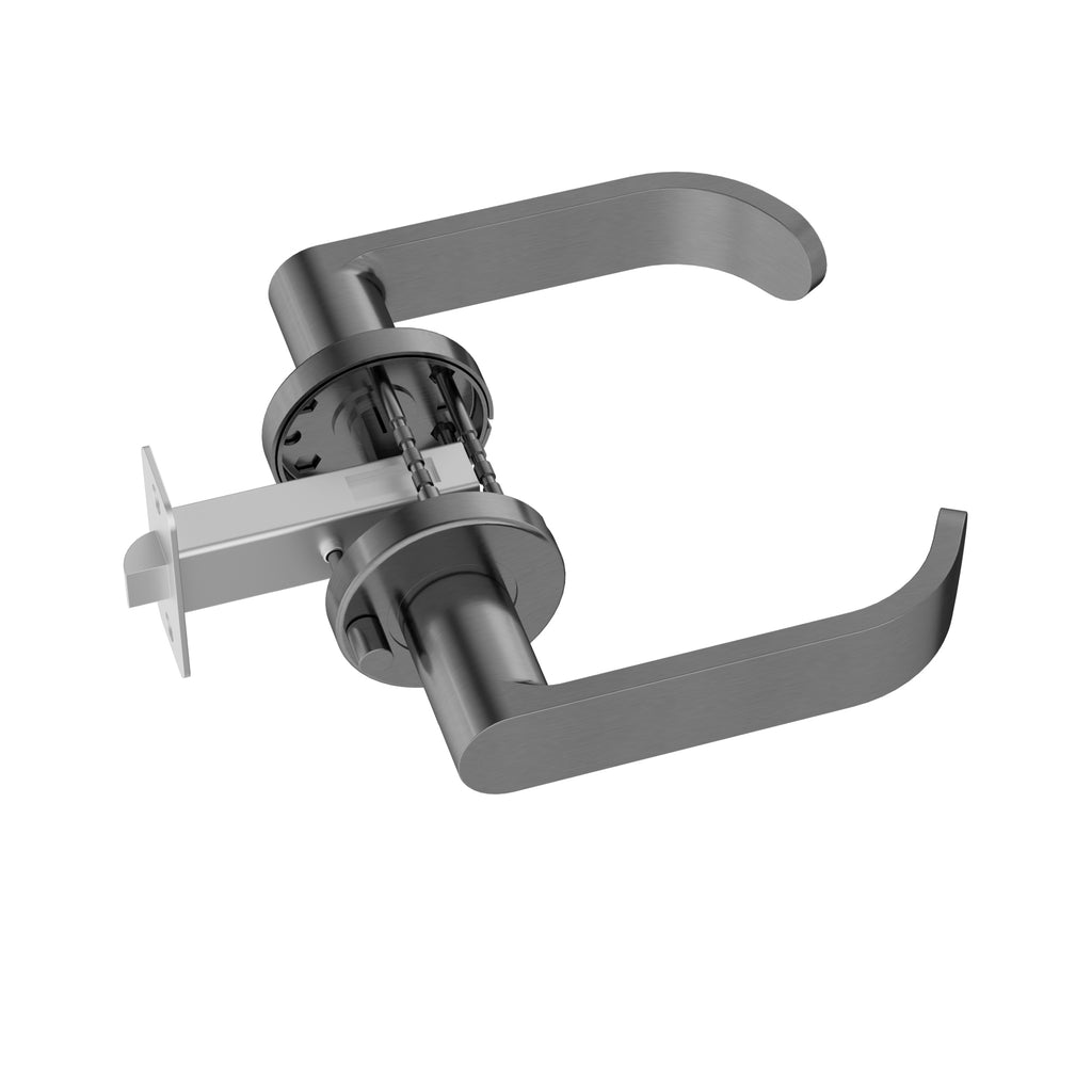 Curvaé Return Lever Door Handle - privacy - PVD Shadow (SKU: MDH4-PR-PVDGM) by Meir