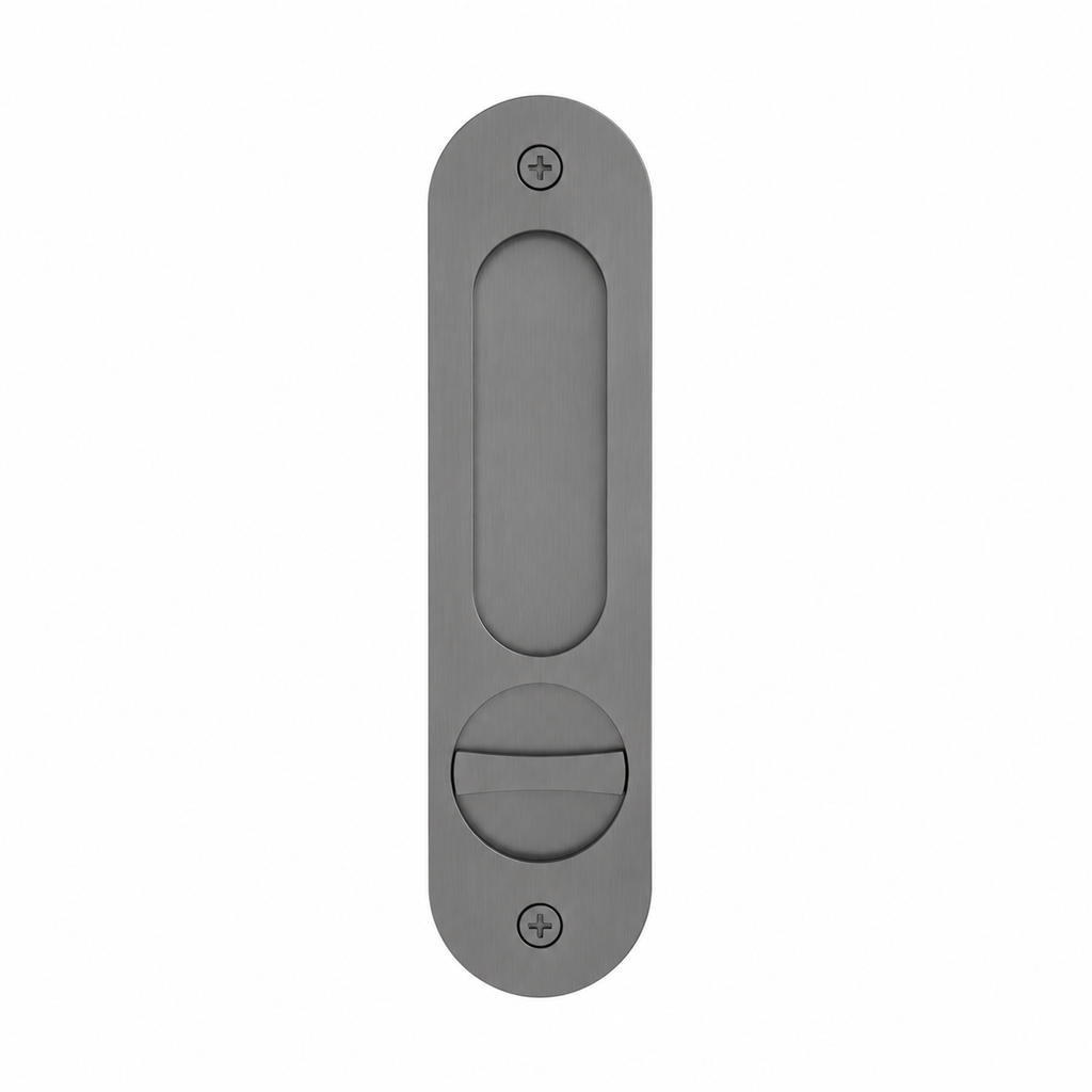 Curvaé Oval Flush Pull - privacy - PVD Shadow (SKU: MDH6-PR-PVDGM) by Meir