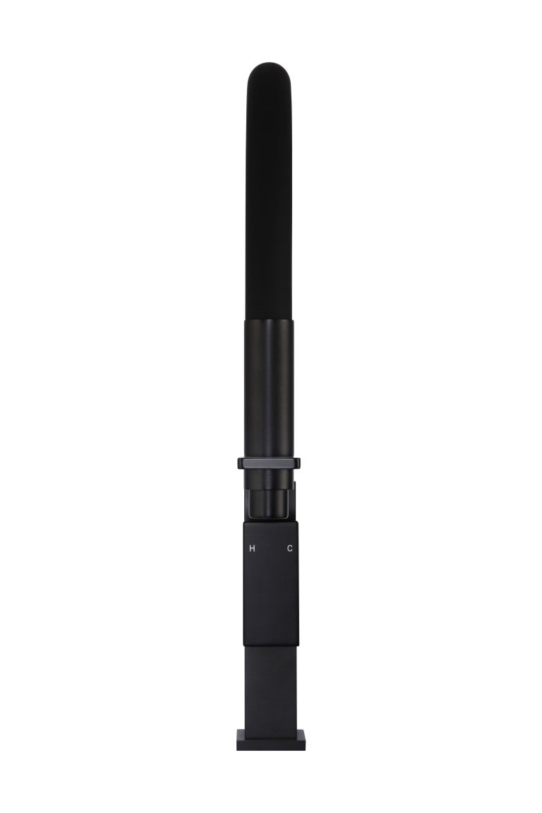 Meir Square Flexible Kitchen Mixer Tap Matte Black