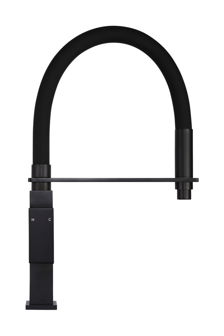 Meir Square Flexible Kitchen Mixer Tap Matte Black