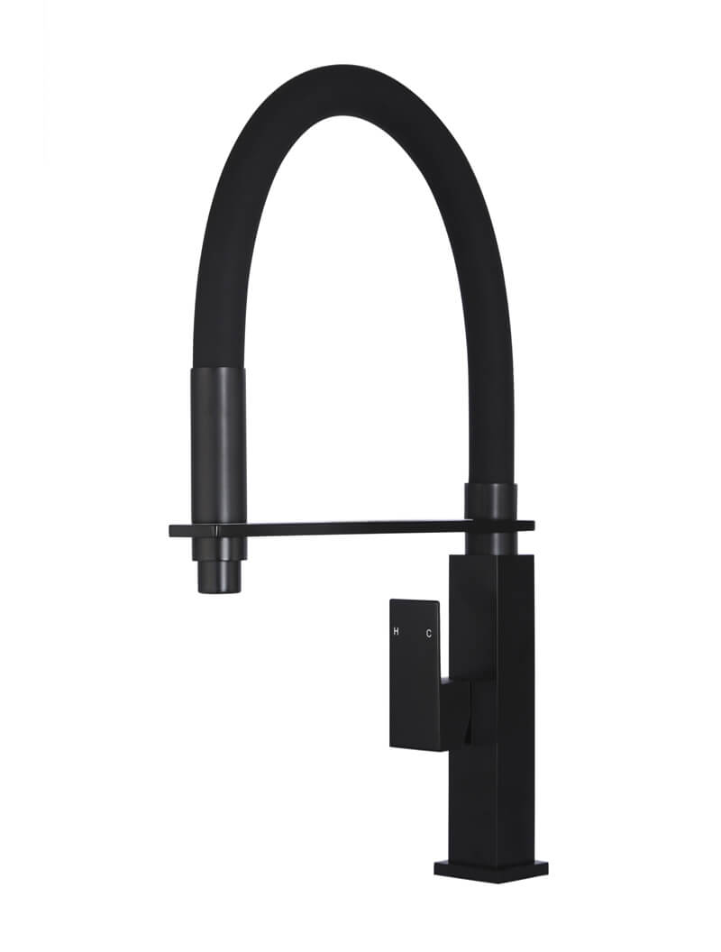 Meir Square Flexible Kitchen Mixer Tap Matte Black