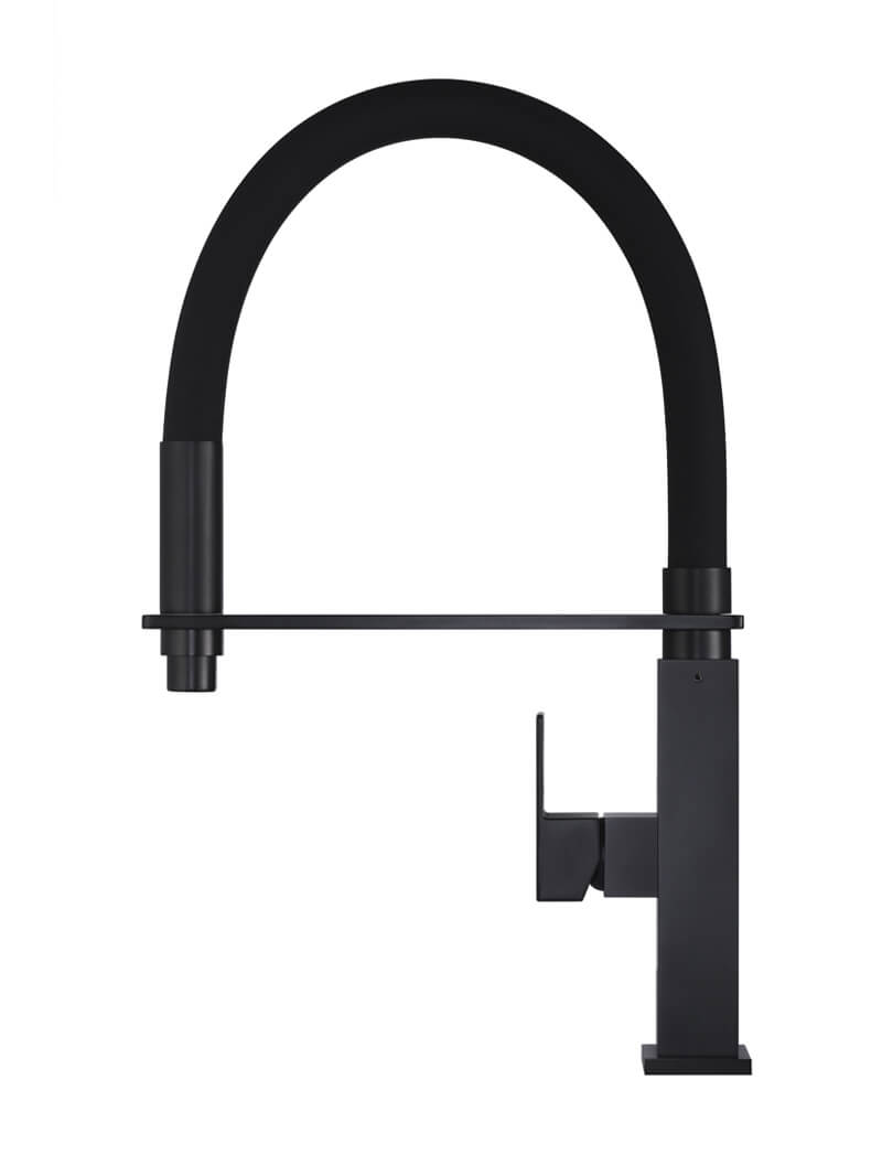 Meir Square Flexible Kitchen Mixer Tap Matte Black