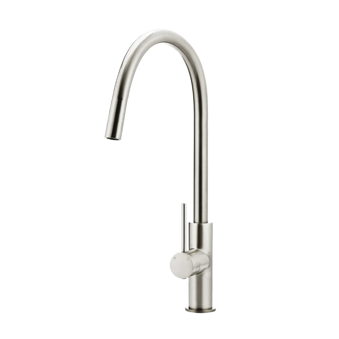 Elite Design Studio - Meir Round Piccola Pencil Handle Pull Out Kitchen Mixer Tap Brushed Nickel