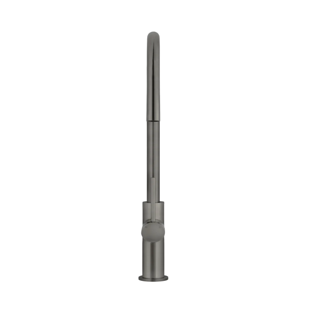 Elite Design Studio - Meir Round Piccola Pinless Handle Pull Out Kitchen Mixer Tap Shadow Gunmetal