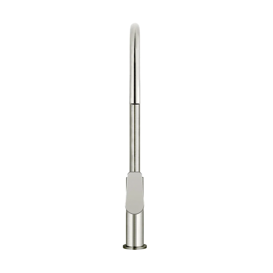 Elite Design Studio - Meir Round Piccola Paddle Handle Pull Out Kitchen Mixer Tap Brushed Nickel