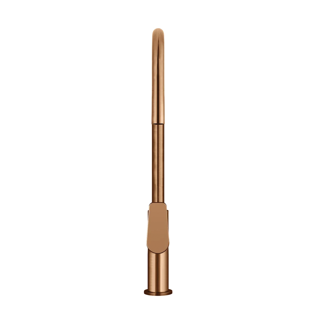 Elite Design Studio - Meir Round Piccola Paddle Handle Pull Out Kitchen Mixer Tap Lustre Bronze