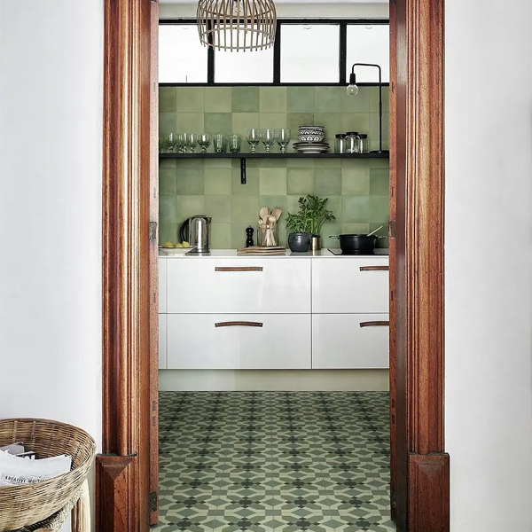 200x200mm Marazzi - D Segni Blend Tappeto 4 Verde Deco