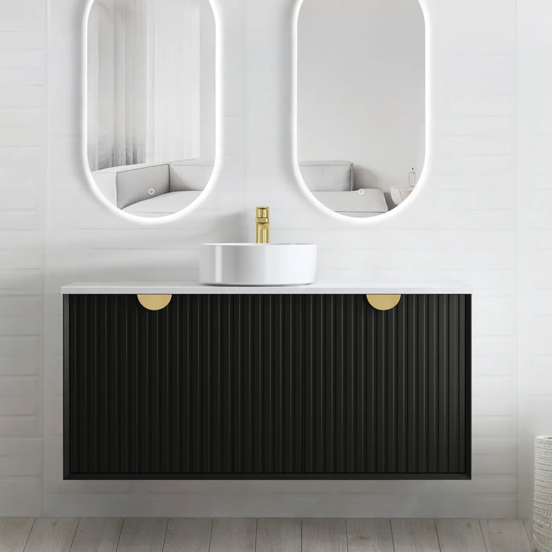 Otti - 1200wx550hx460d Marlo Matt Black 1200mm Wall Hung Vanity (Cabinet Only)