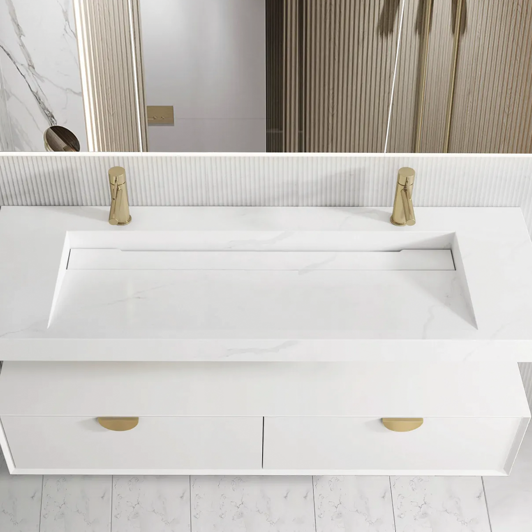 Otti - 1500wx250hx460d Moonlight Satin White 1500mm Wall Hung Vanity (Cabinet Only)