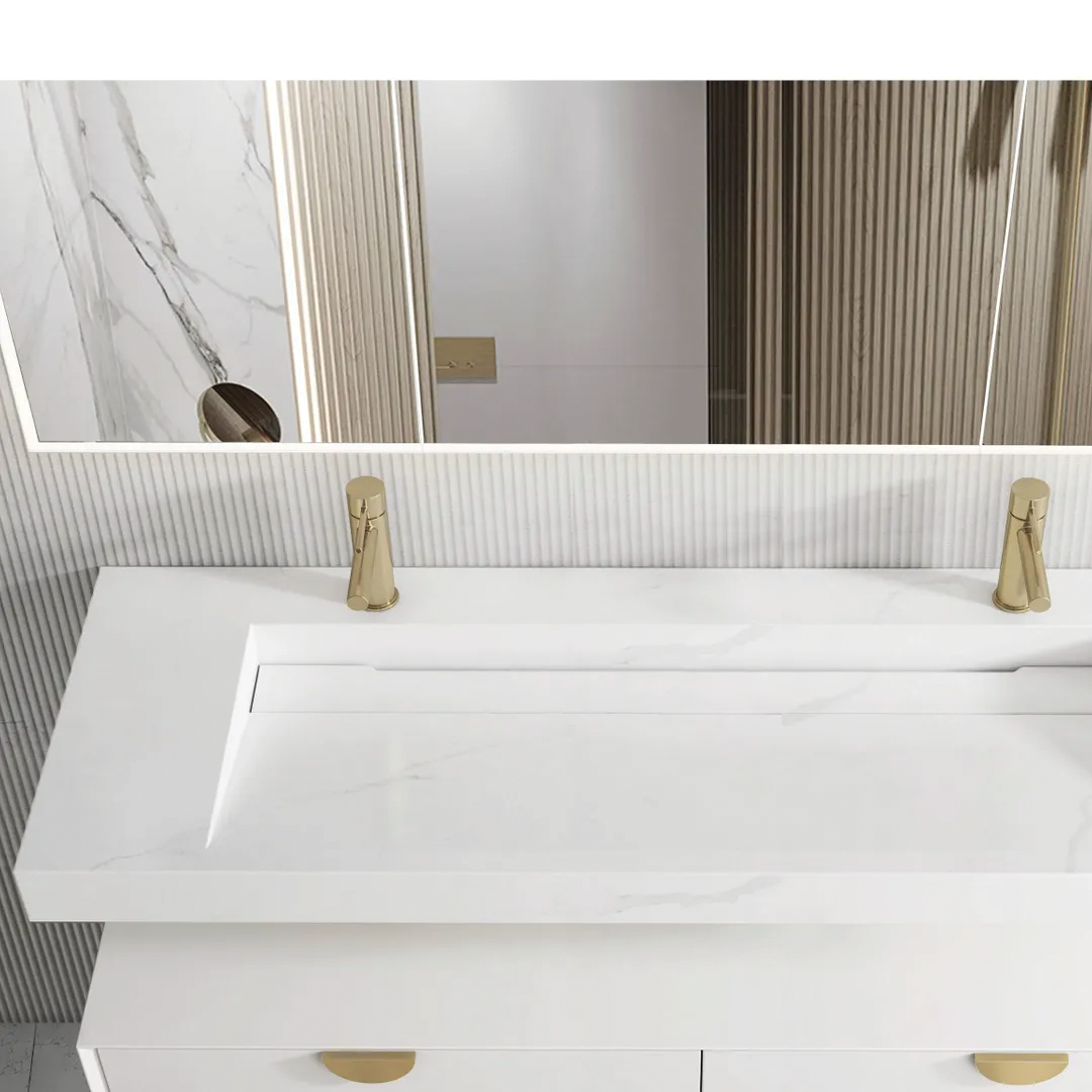 Otti - 1500wx250hx460d Moonlight Satin White 1500mm Wall Hung Vanity (Cabinet Only)