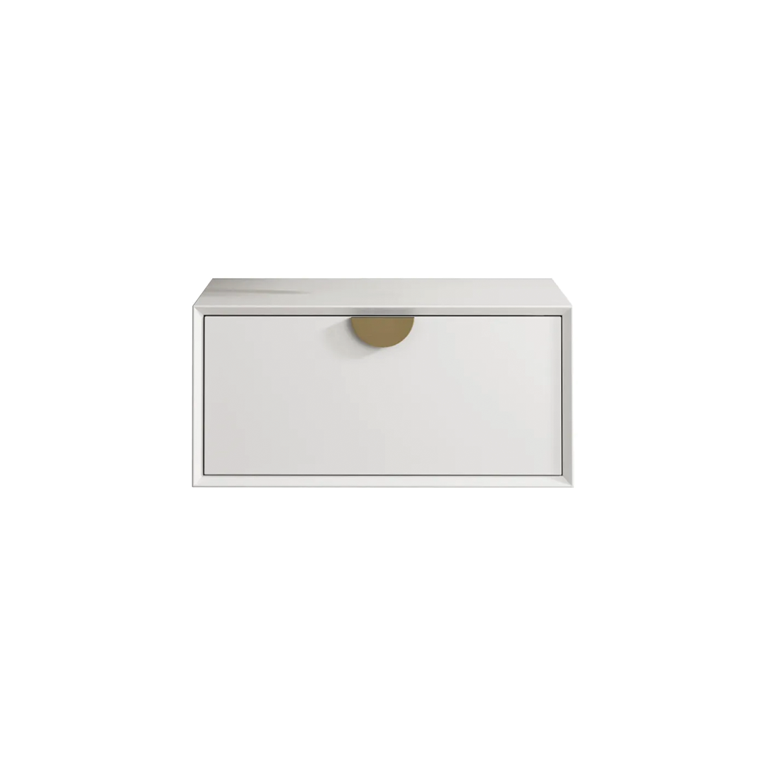 Otti - 600wx250hx460d Moonlight Satin White 600mm Wall Hung Vanity (Cabinet Only)