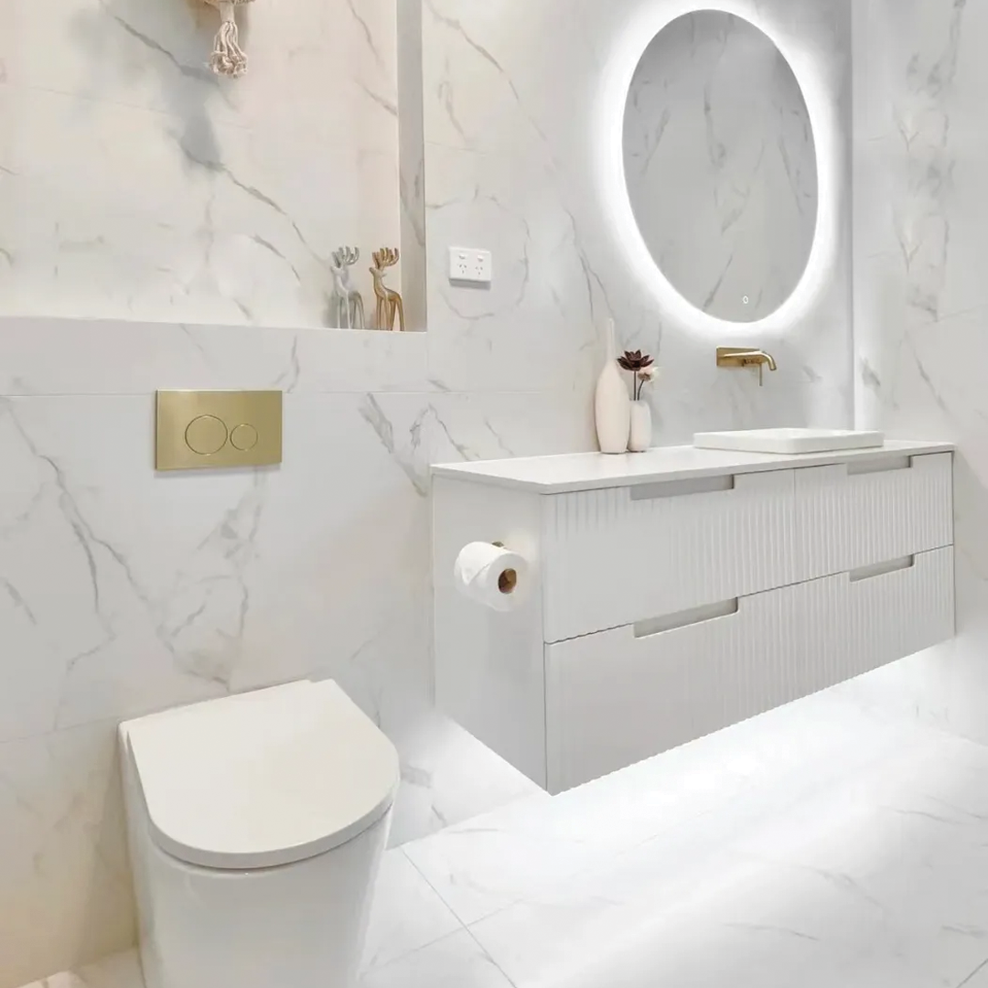 Otti - 1490wx550hx450d Noosa Satin White 1500mm Wall Hung Vanity (Cabinet Only)
