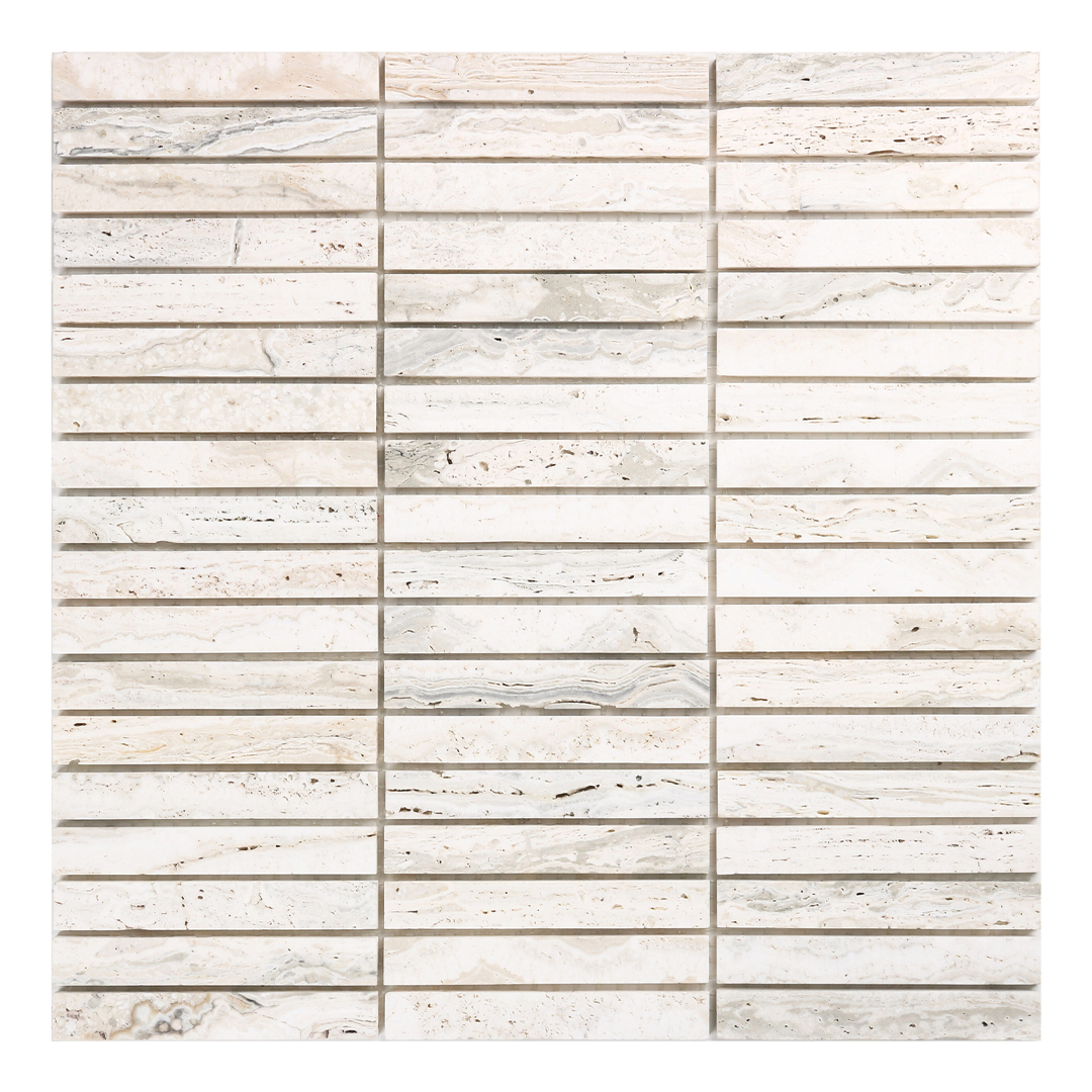 305x305mm EDS - White Travertine KitKat Mosaic