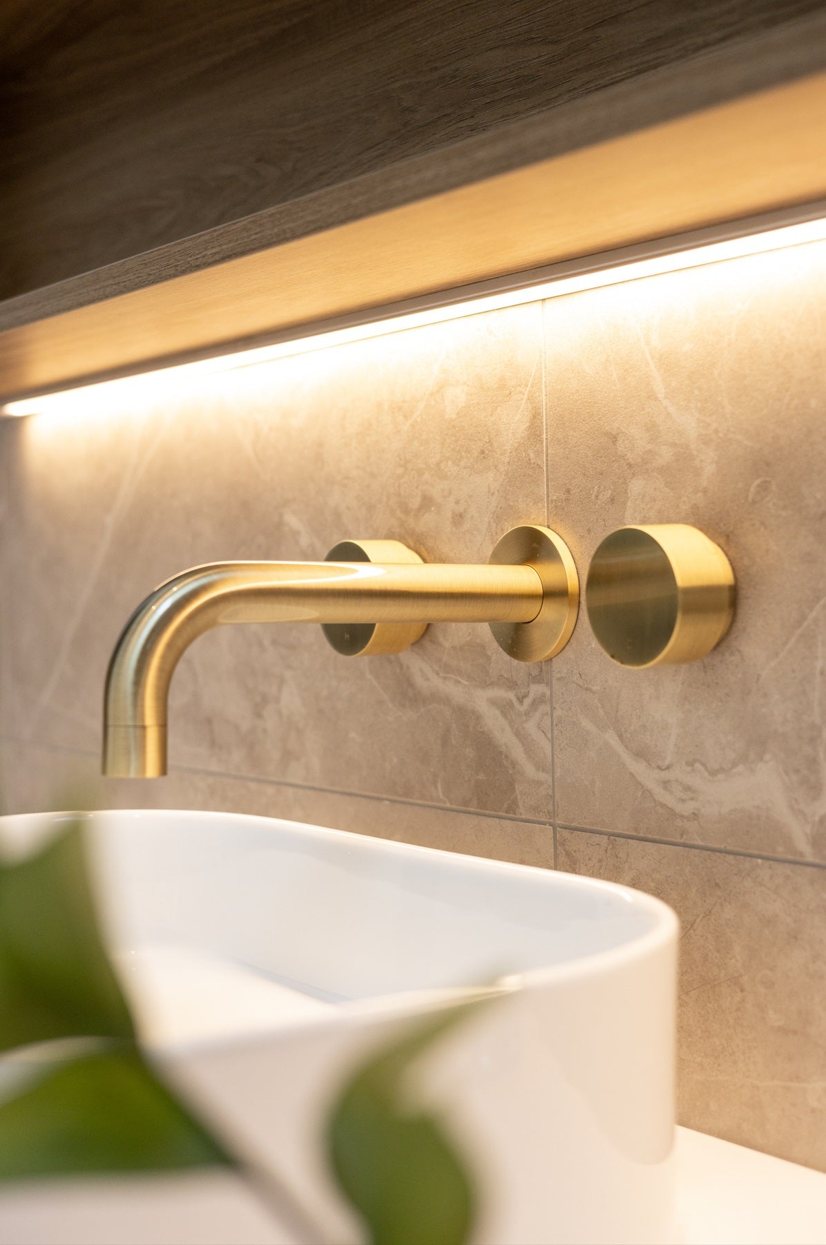 Meir Circular Wall Taps PVD Tiger Bronze