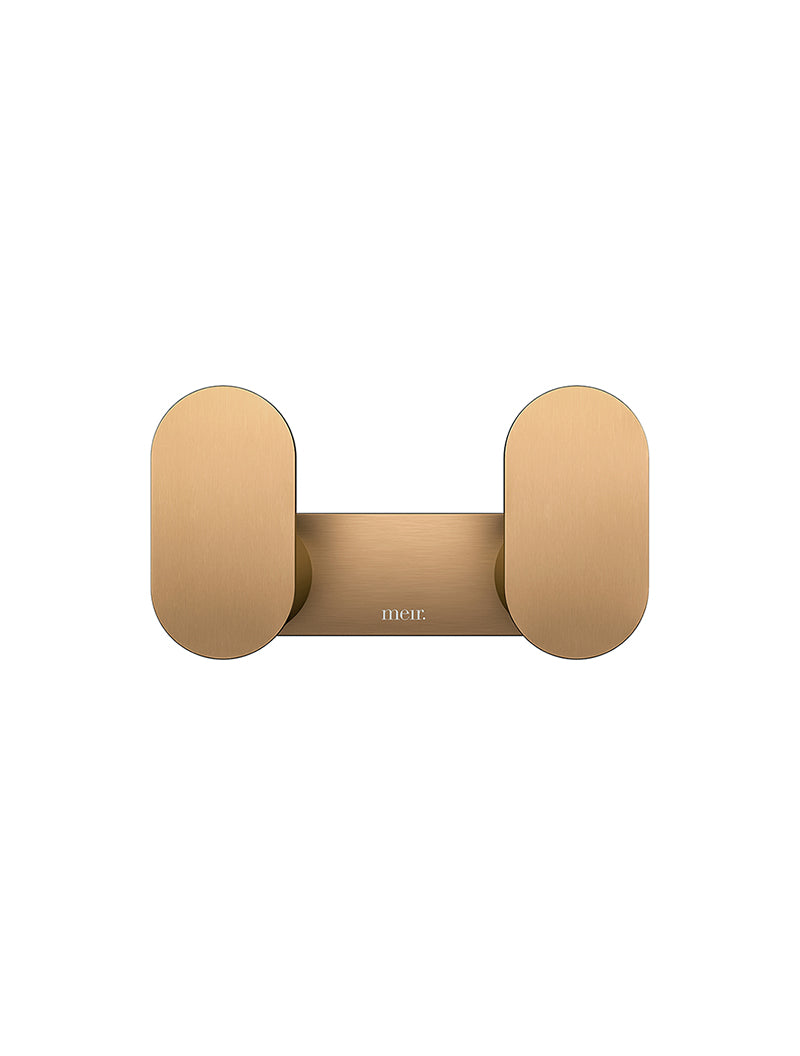 Meir Curvaé Double Robe Hook Lustre Bronze