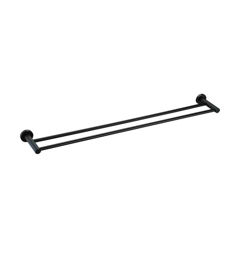 Meir Round Double Towel Rail 600mm Matte Black