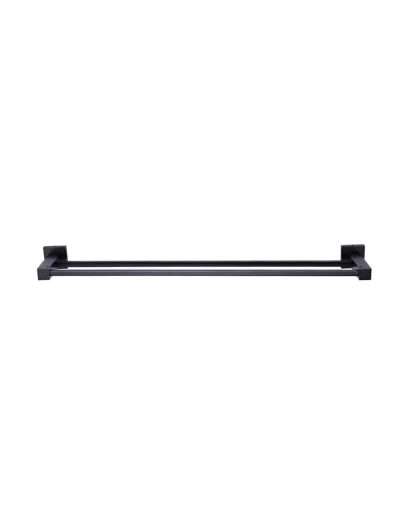 Meir Square Double Towel Rail 600mm Matte Black