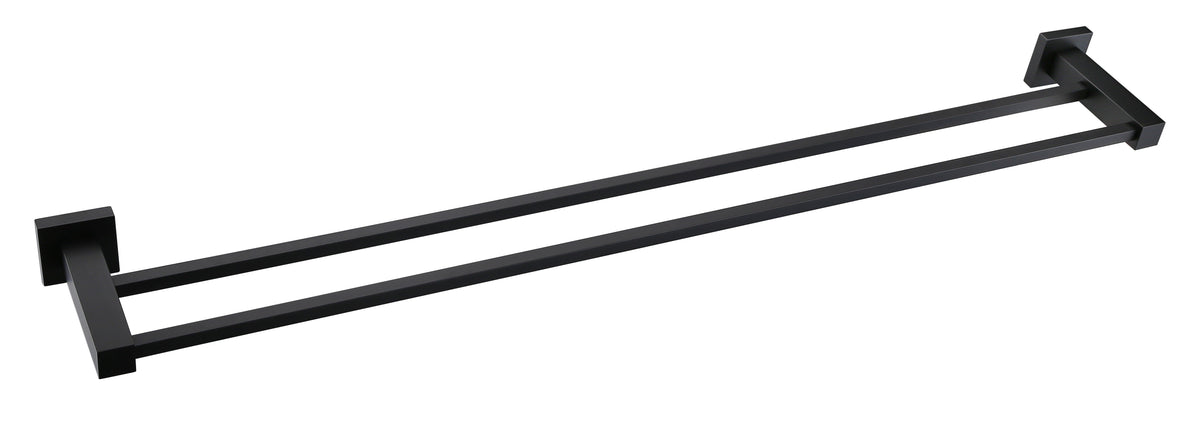 Meir Square Double Towel Rail 600mm Matte Black