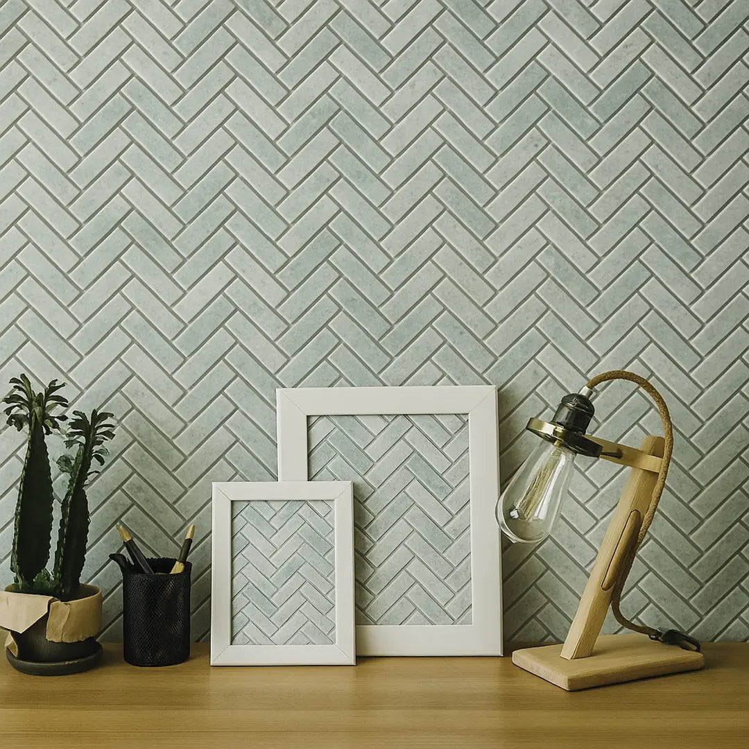 Elite Design Studio -  EDS - Herringbone Stone Mosaic