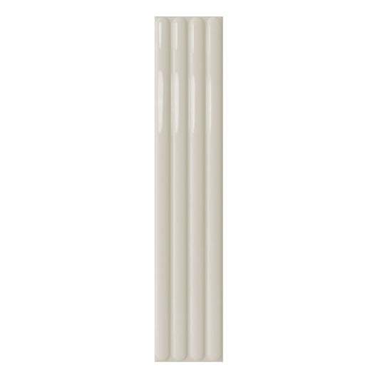 107x542mm DNA Tiles - Plinto Out (Flute) Greige Gloss