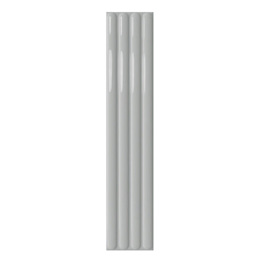 107x542mm DNA Tiles - Plinto Out (Flute) Grey Gloss