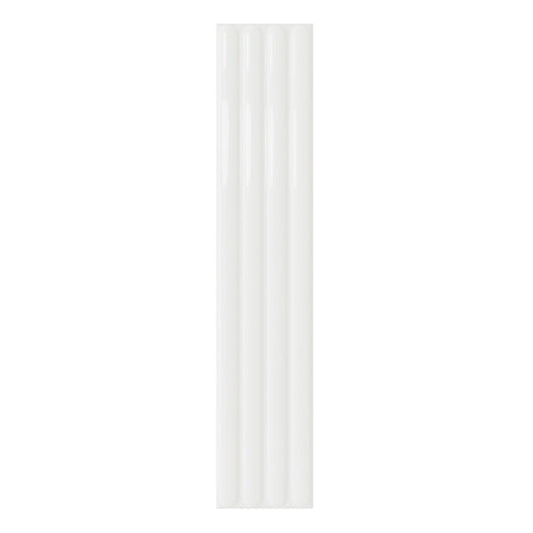 107x542mm DNA Tiles - Plinto Out (Flute) White Gloss