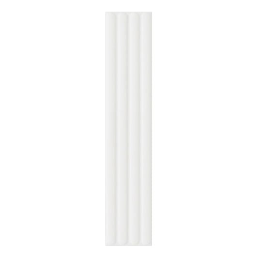 107x542mm DNA Tiles - Plinto Out (Flute) White Matt