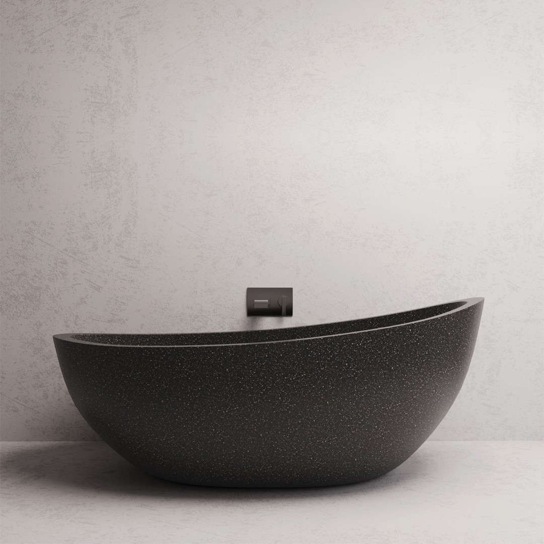 1500x850x700mm Madu Living - Ray Small Bath Black
