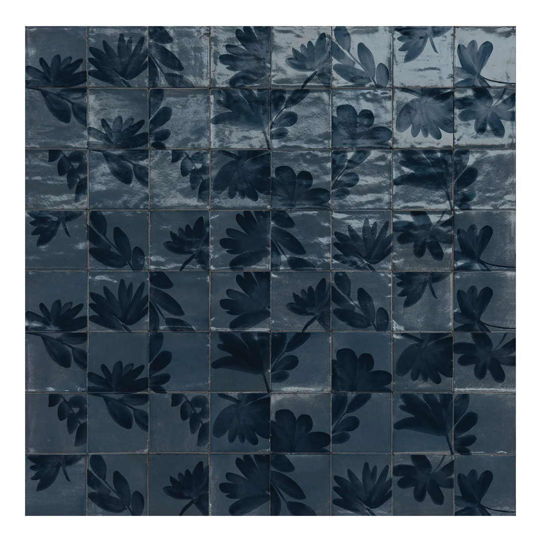 150x150mm Marazzi - Rice Blu Decoro Blossom Lux