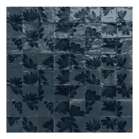 150x150mm Marazzi - Rice Blu Decoro Blossom Lux