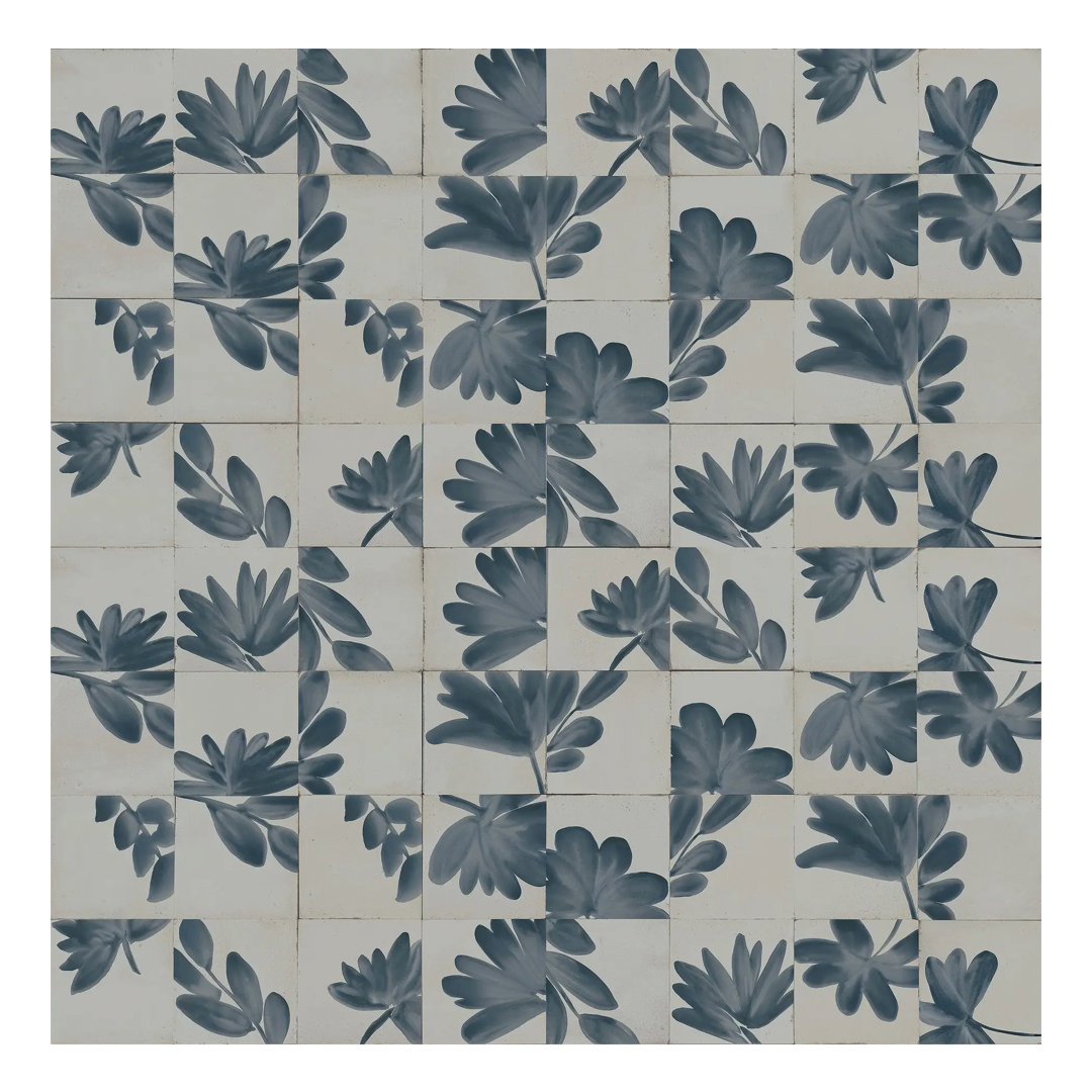 150x150mm Marazzi - Rice Grigio Decoro Blossom Lux