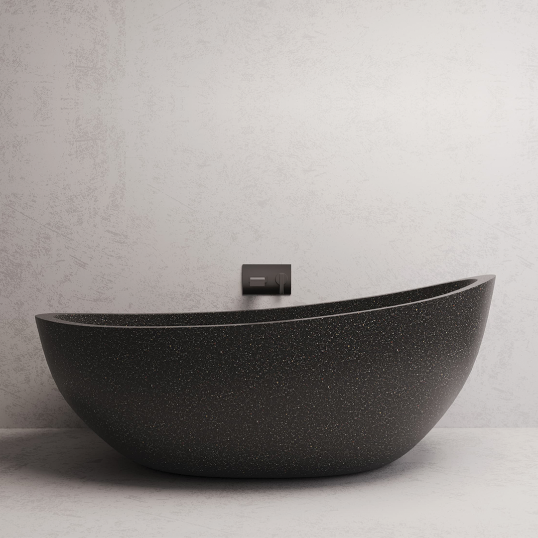 1700x910x710mm Madu Living - Ray Large Bath Black
