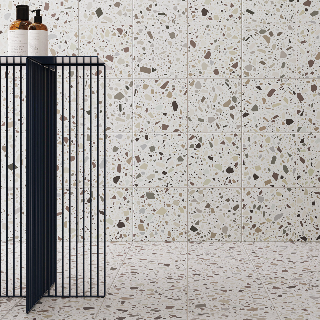 186x186mm Quintessenza Ceramiche - Confetti Bianco Beige