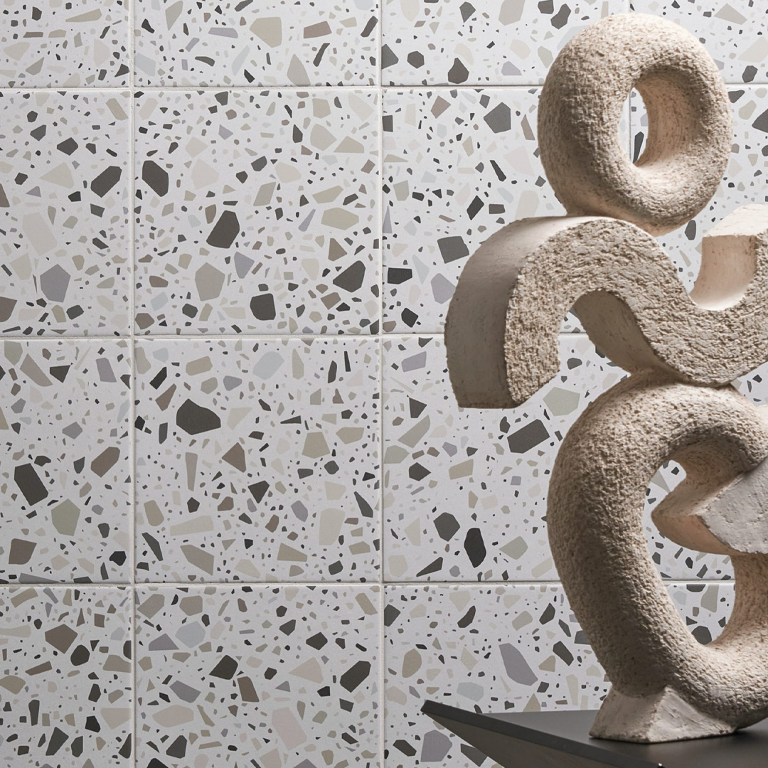186x186mm Quintessenza Ceramiche - Confetti Bianco Beige