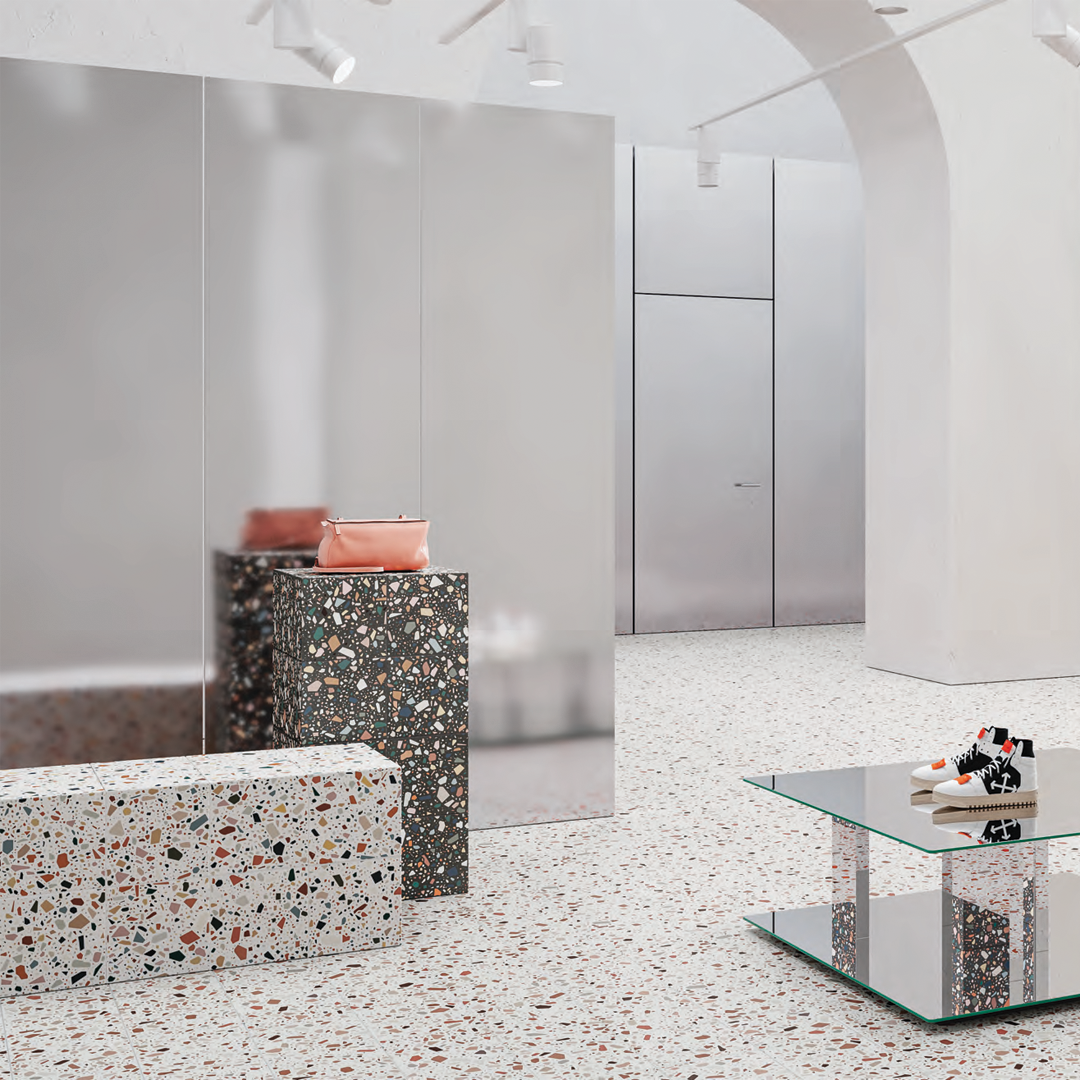 186x186mm Quintessenza Ceramiche - Confetti Bianco Multicolor