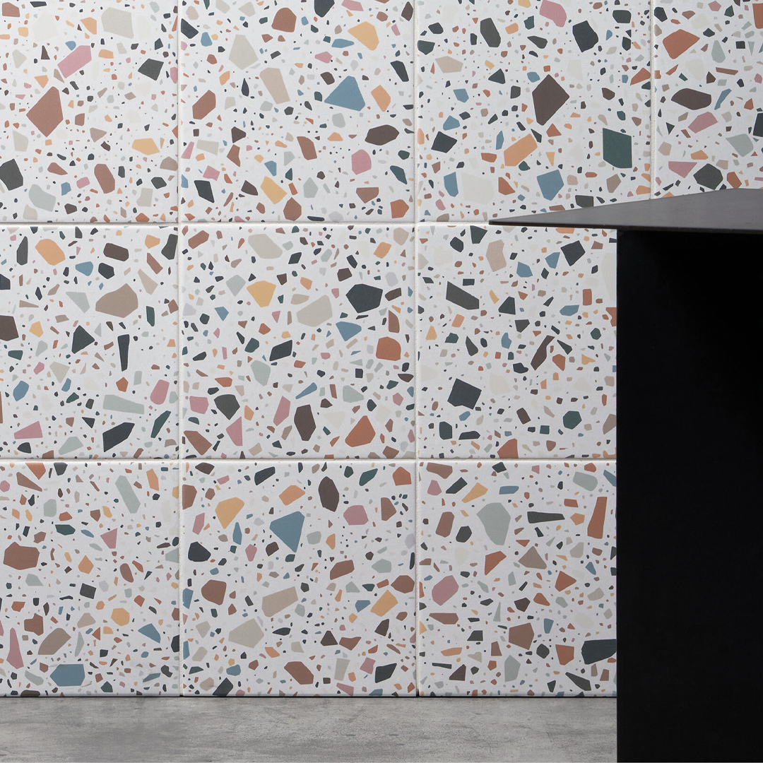 186x186mm Quintessenza Ceramiche - Confetti Bianco Multicolor