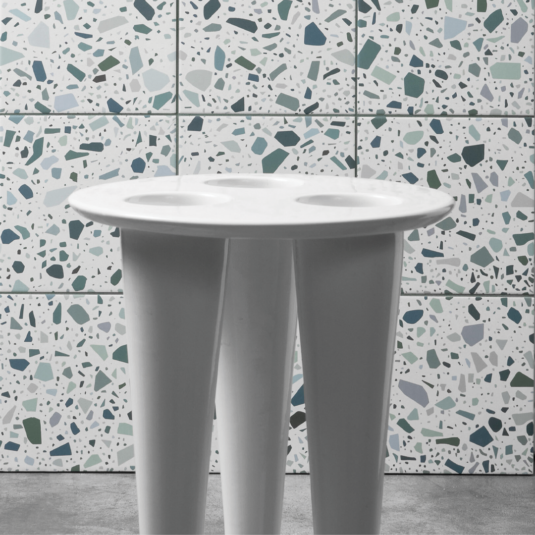 186x186mm Quintessenza Ceramiche - Confetti Bianco Petrolio