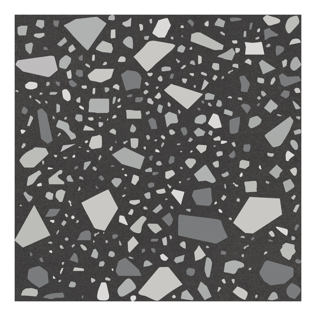186x186mm Quintessenza Ceramiche - Confetti Nero Grigio
