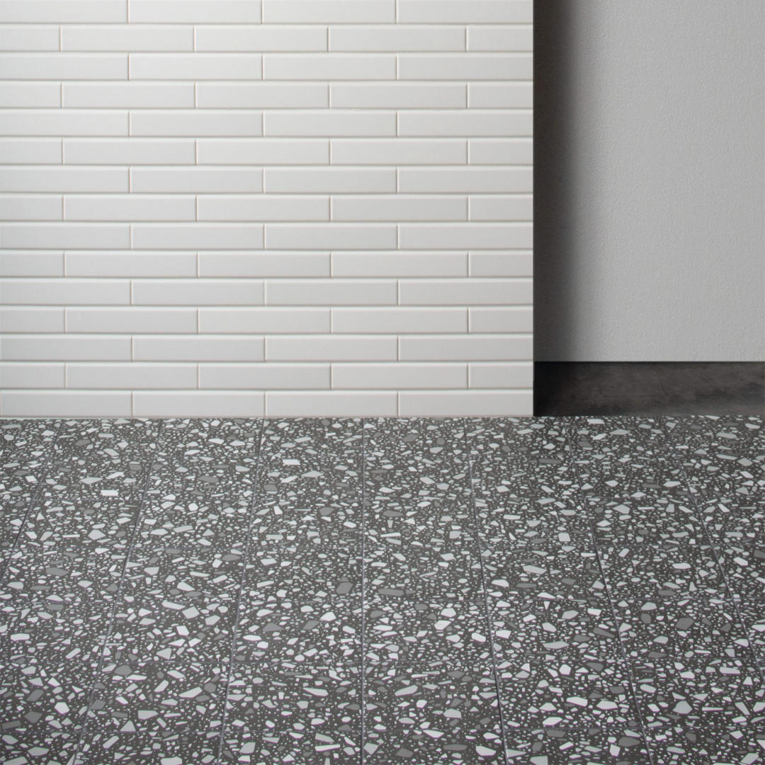 186x186mm Quintessenza Ceramiche - Confetti Nero Grigio