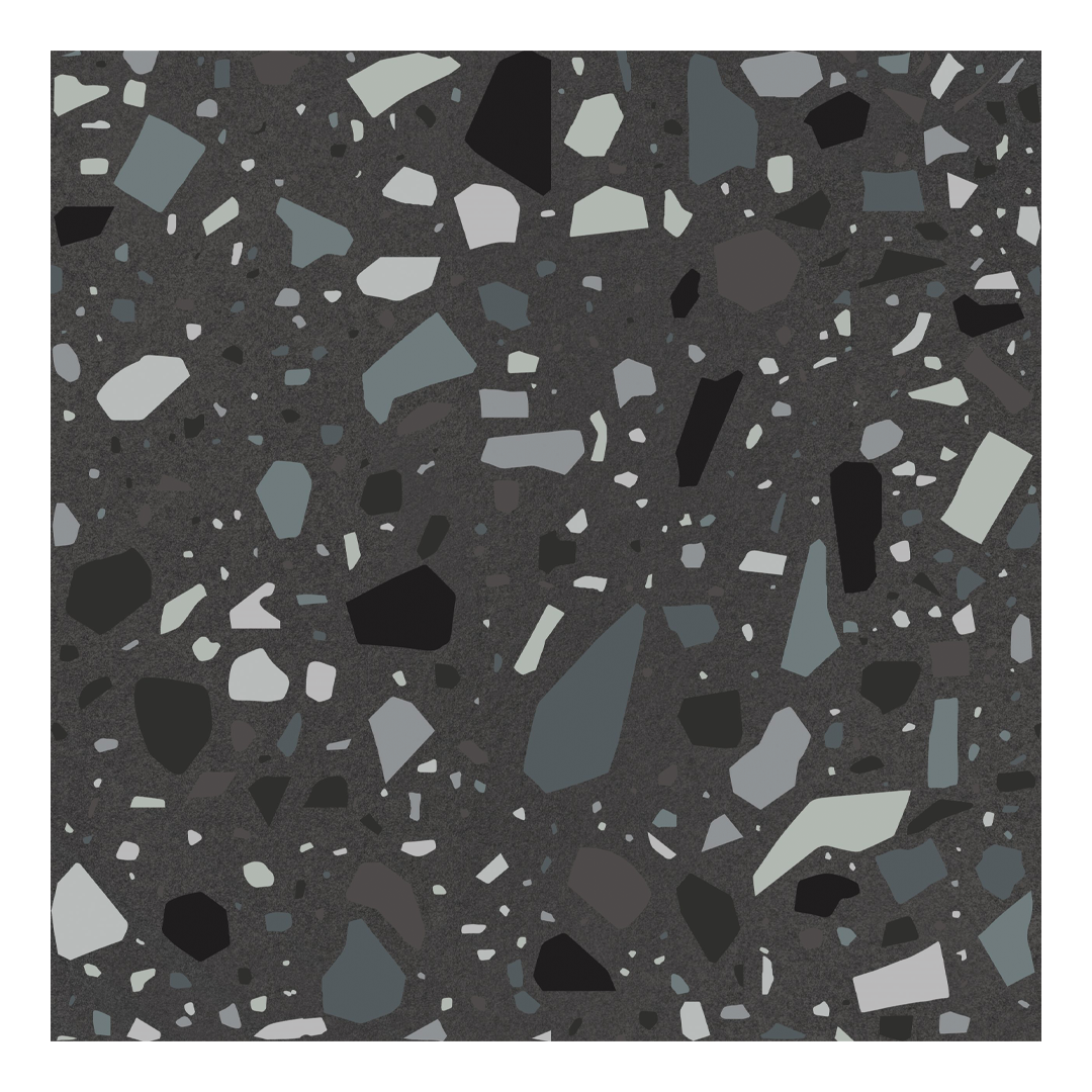 186x186mm Quintessenza Ceramiche - Confetti Nero Petrolio