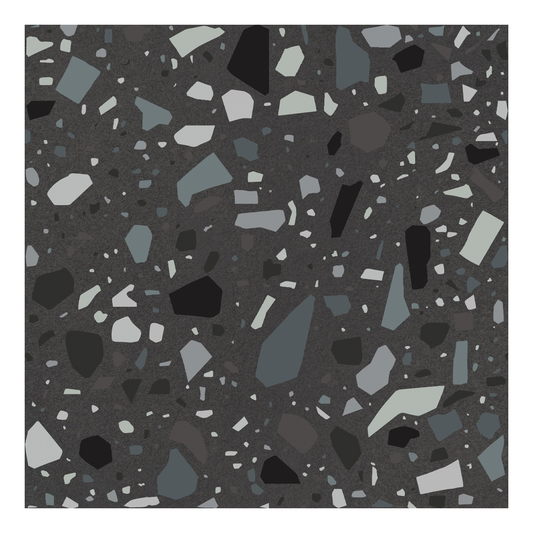 186x186mm Quintessenza Ceramiche - Confetti Nero Petrolio