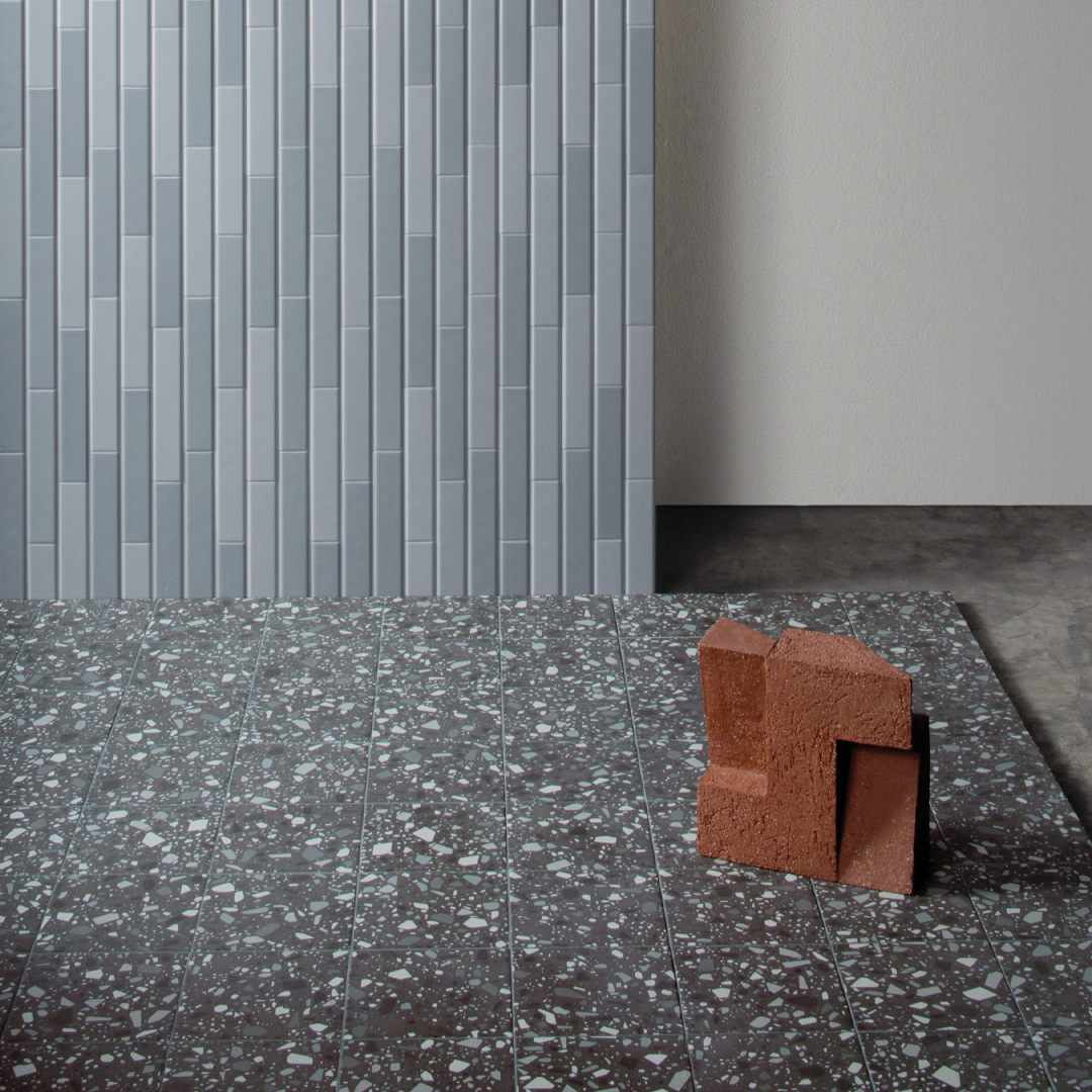 186x186mm Quintessenza Ceramiche - Confetti Nero Petrolio