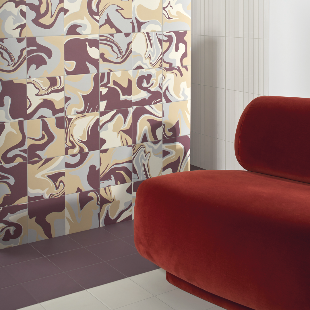 186x186mm Quintessenza Ceramiche - Fluid Berries Licious