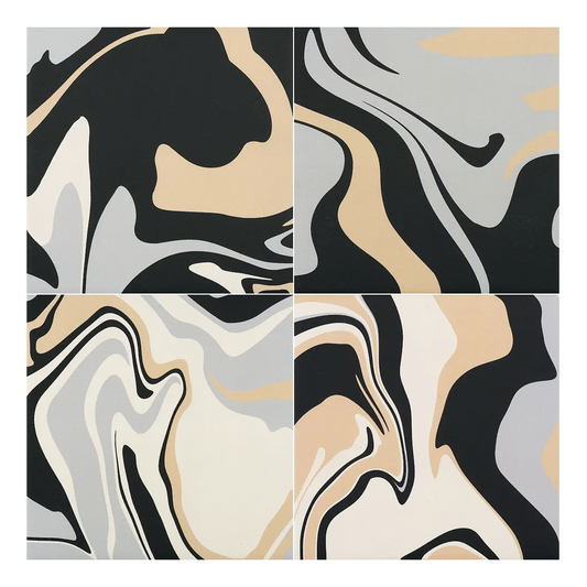 186x186mm Quintessenza Ceramiche - Fluid Black Coffee