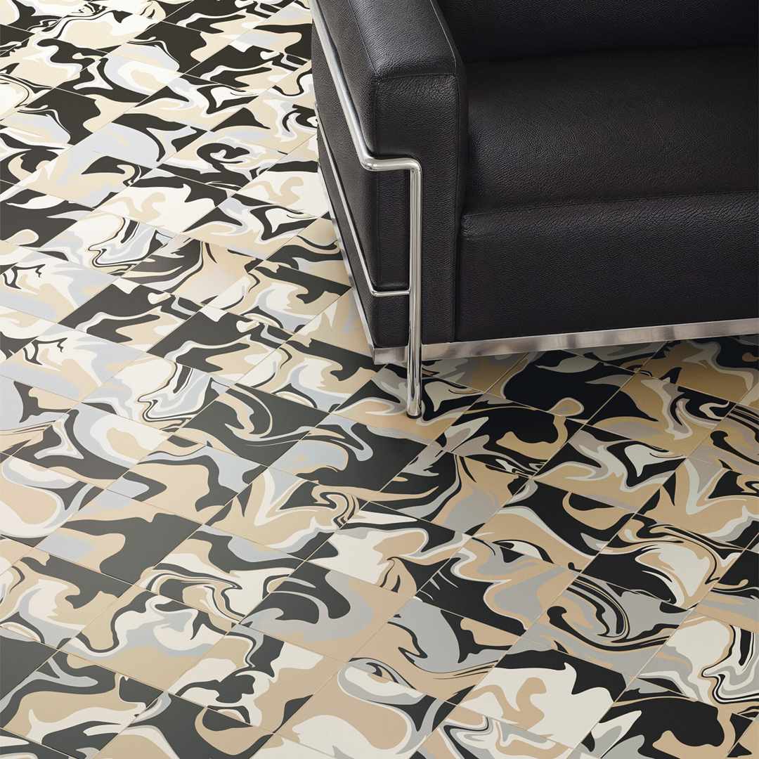 186x186mm Quintessenza Ceramiche - Fluid Black Coffee