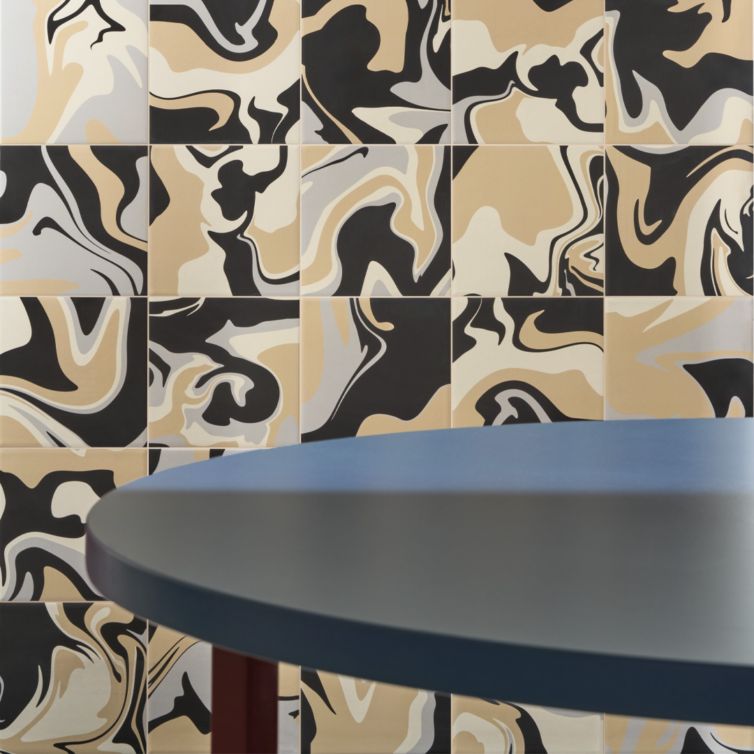 186x186mm Quintessenza Ceramiche - Fluid Black Coffee
